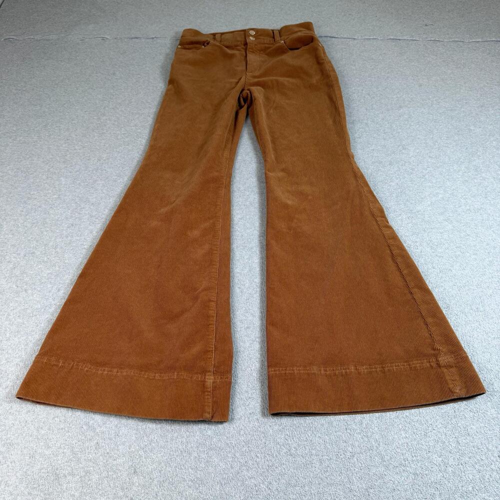 Alice + Olivia Jeans Womens 31 Brown High Rise Corduroy Flare Bell Bottoms Boho
